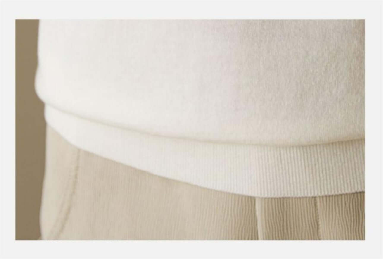 Men's Short-Sleeved Sweater OEM close-up detail of soft fabric and waistband