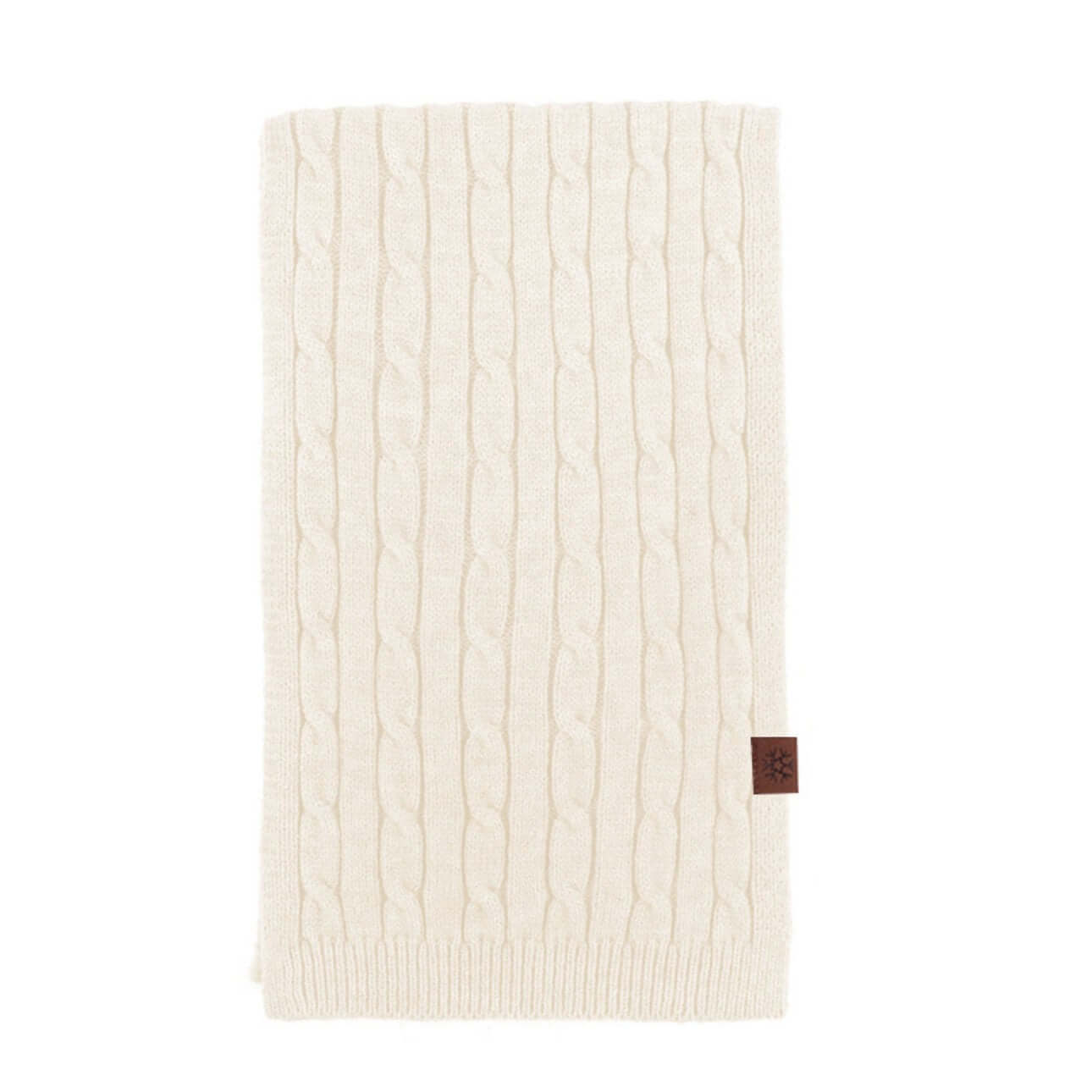 Thick Cable-Knit Scarf OEM in cream color, featuring premium quality knit design for winter fashion.