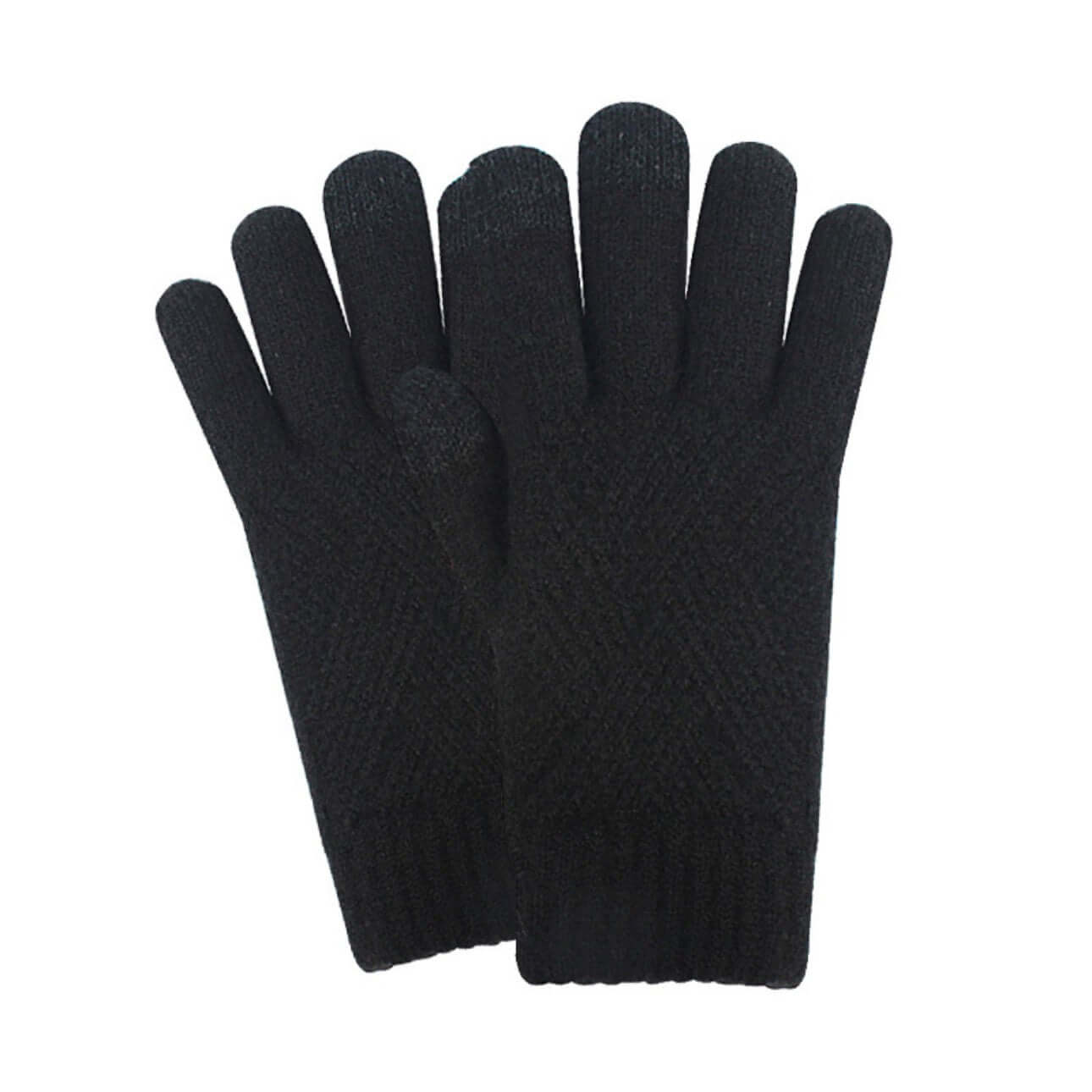 OEM touchscreen gloves in black with diamond pattern, perfect for unisex and bulk wholesale.