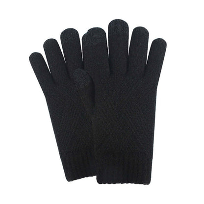 OEM touchscreen gloves in black with diamond pattern, perfect for unisex and bulk wholesale.