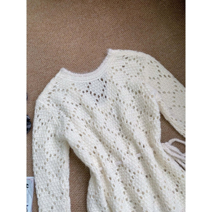 Crochet lace knit dress manufacturer flat back diamond lace detail