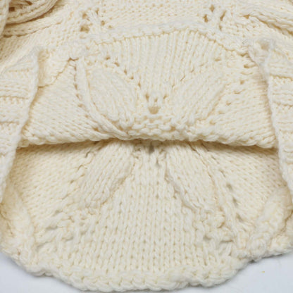 Hand crochet openwork sweater manufacturer close-up of inside finishing and seams