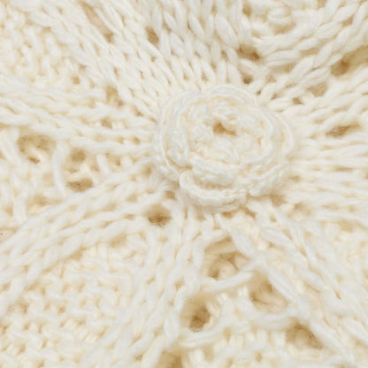 Hand crochet openwork sweater manufacturer close-up of large floral crochet design