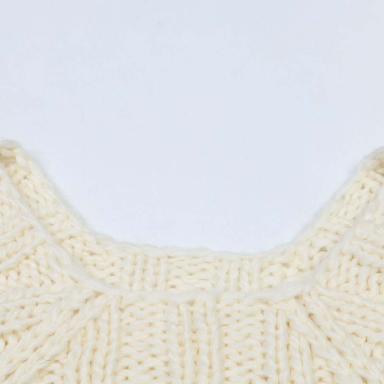 Hand crochet openwork sweater manufacturer close-up of wide square neckline detail