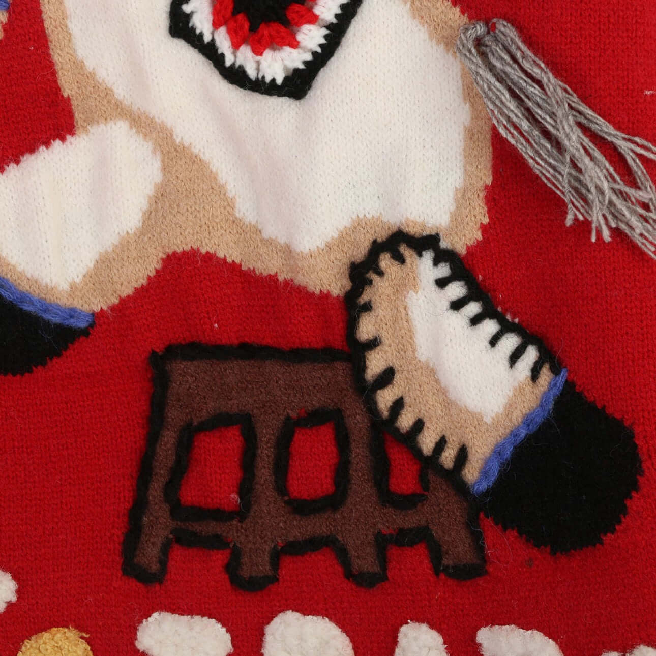 Intarsia pullover sweater manufacturer detailed view of fine intarsia knitting technique