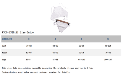Size chart in cm for hand crochet bikini bulk orders
