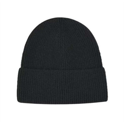 Beanie Hat OEM - Unisex black knit hat, perfect for winter, available for custom and bulk wholesale.