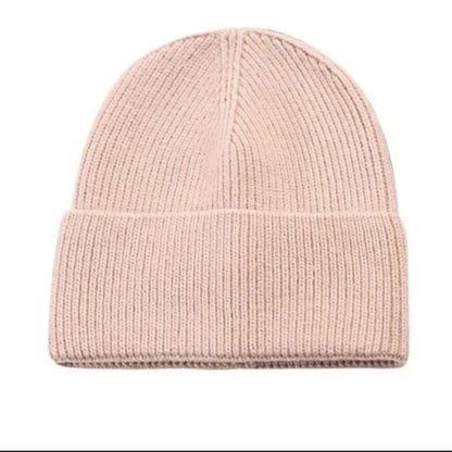 Beanie Hat OEM | Unisex pink knitted beanie for winter, perfect for custom and bulk wholesale.