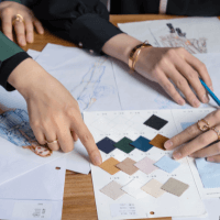 ODM knitwear design process: mood board, yarn selection, and concept sketching