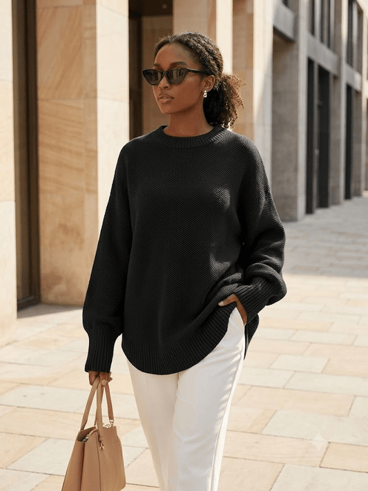 Women's Round Neck Sweater OEM/ODM | Loose Fit - WholesaleAprilSu